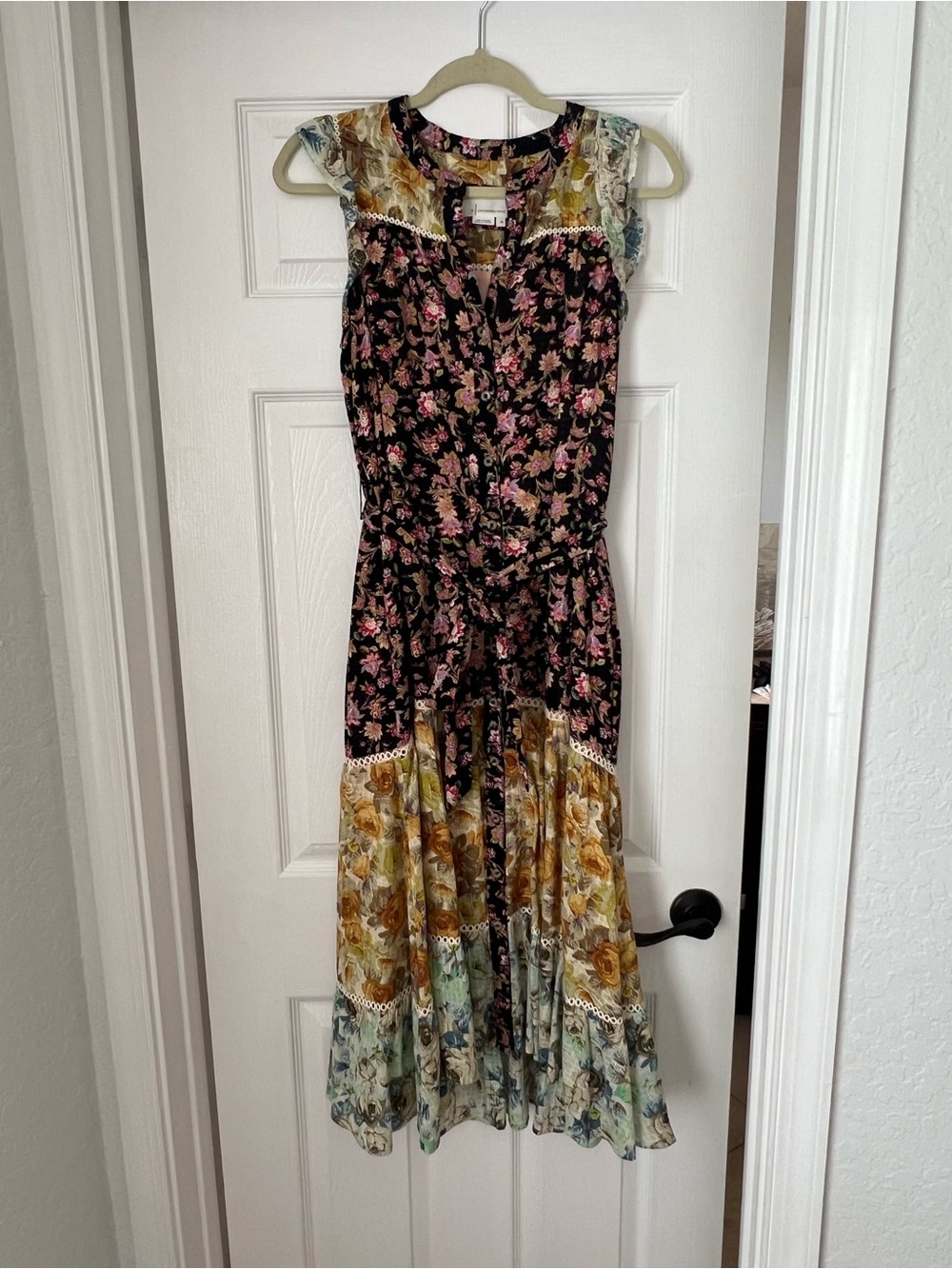 Anthropologie Floral Patchwork Midi Dress